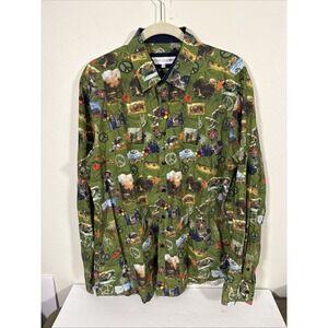 John Lennon Button Down Shirt Vietnam Print Hippy XXL F2